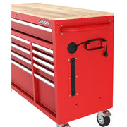 Modular Tool Storage 52 In. W Standard Duty Red Mobile Workbench Cabinet with Pegboard