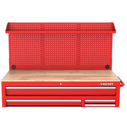 Modular Tool Storage 52 In. W Standard Duty Red Mobile Workbench Cabinet with Pegboard