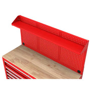 Modular Tool Storage 52 In. W Standard Duty Red Mobile Workbench Cabinet with Pegboard