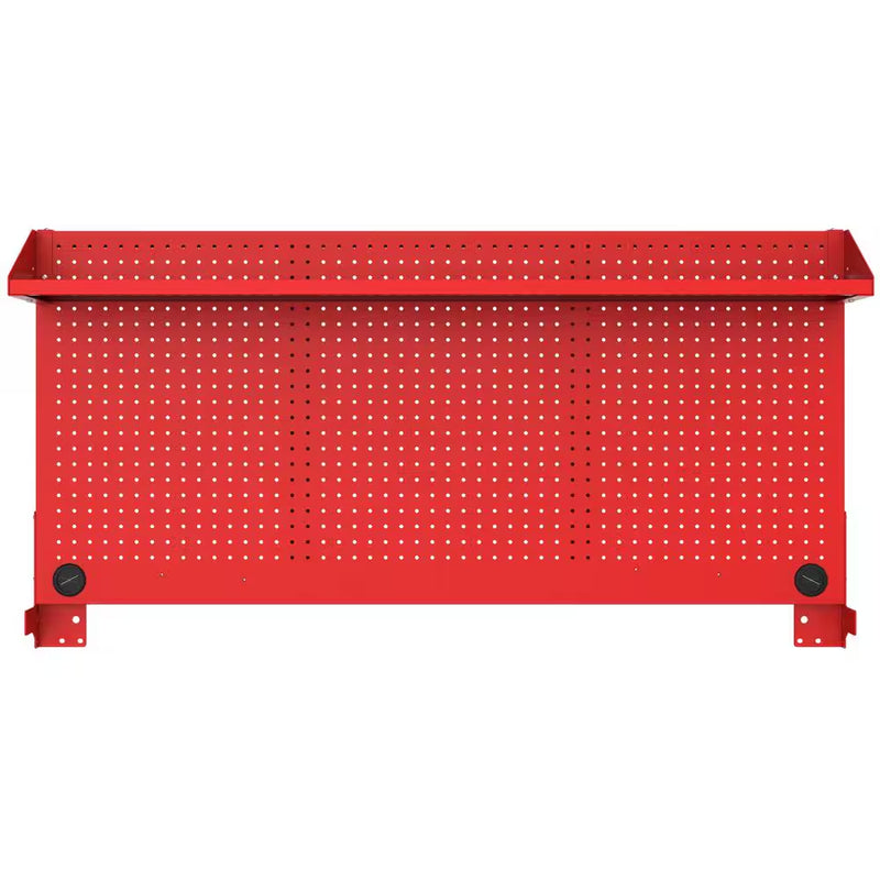 Modular Tool Storage 52 In. W Standard Duty Red Mobile Workbench Cabinet with Pegboard