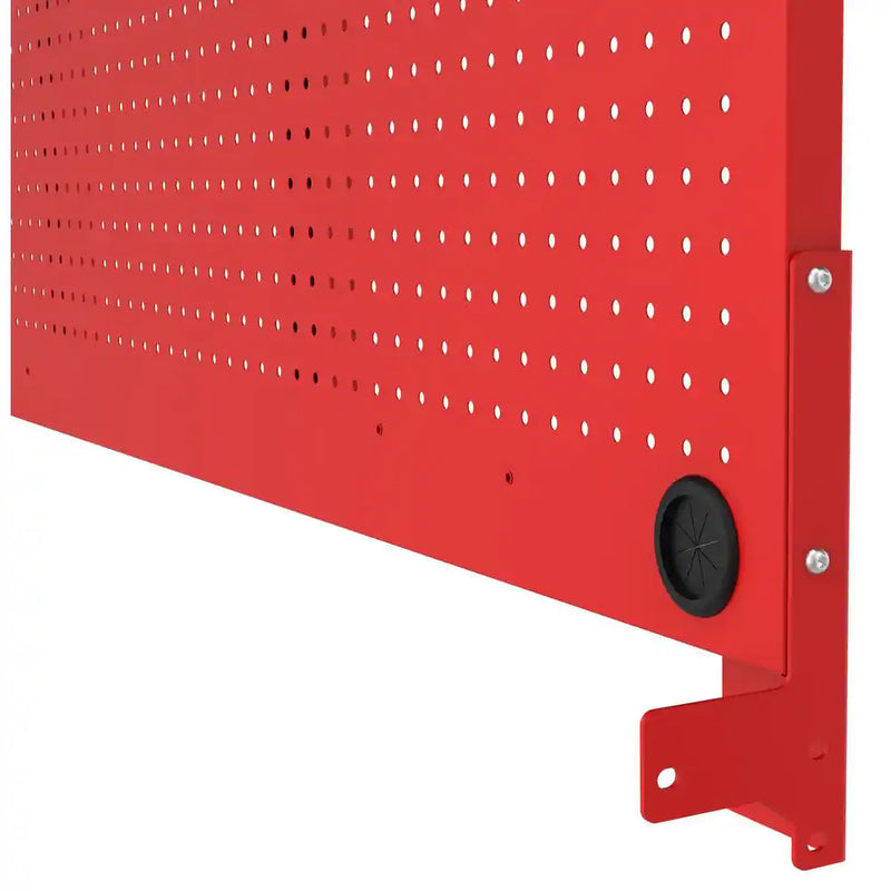 Modular Tool Storage 52 In. W Standard Duty Red Mobile Workbench Cabinet with Pegboard