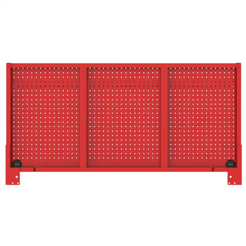 Modular Tool Storage 52 In. W Standard Duty Red Mobile Workbench Cabinet with Pegboard